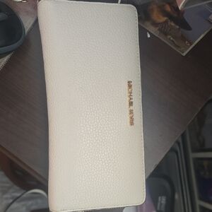 Michael Kors Cream Wallet with Gold Logo